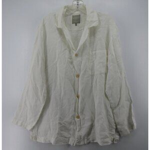 Libeco Top Medium Linen Home Sleep Shirt Pajamas Button Up Lounge *